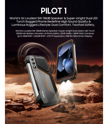 OSCAL Pilot 1 18GB RAM 256GB ROM, 15000 mAh с IP68 защита