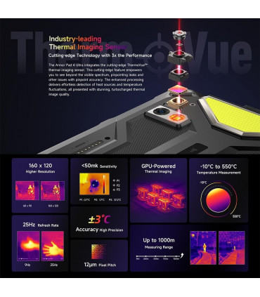 Ulefone ARMOR PAD 4 ULTRA Thermal 5G 16GB RAM 256GB ROM Таблет с IP68 защита