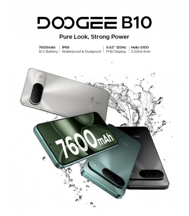 Doogee B10 48GB RAM 256GB ROM, Ultra Slim с IP68 защита