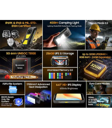 Blackview Rock 2 Pro 5G 32GB RAM 256GB ROM,с IP68/69 защита